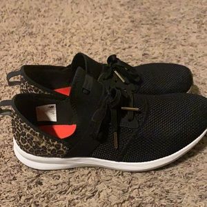 Black and leopard new balance sneakers